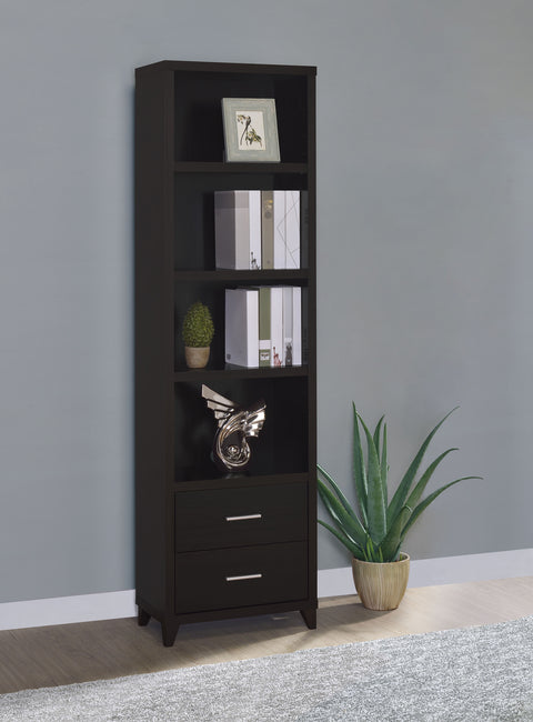 Burkhart 4-shelf Engineered Wood Media Tower CappuccinoCappuccino