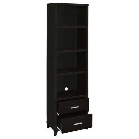 Burkhart 4-shelf Engineered Wood Media Tower CappuccinoCappuccino