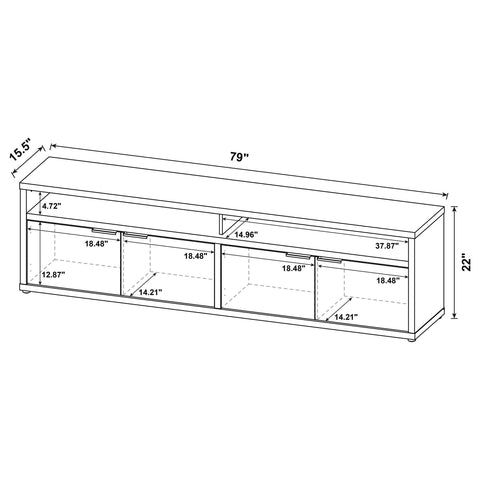 Tara TV Stand for TVs up to 85 Inches with 4-Door Storage in Mango