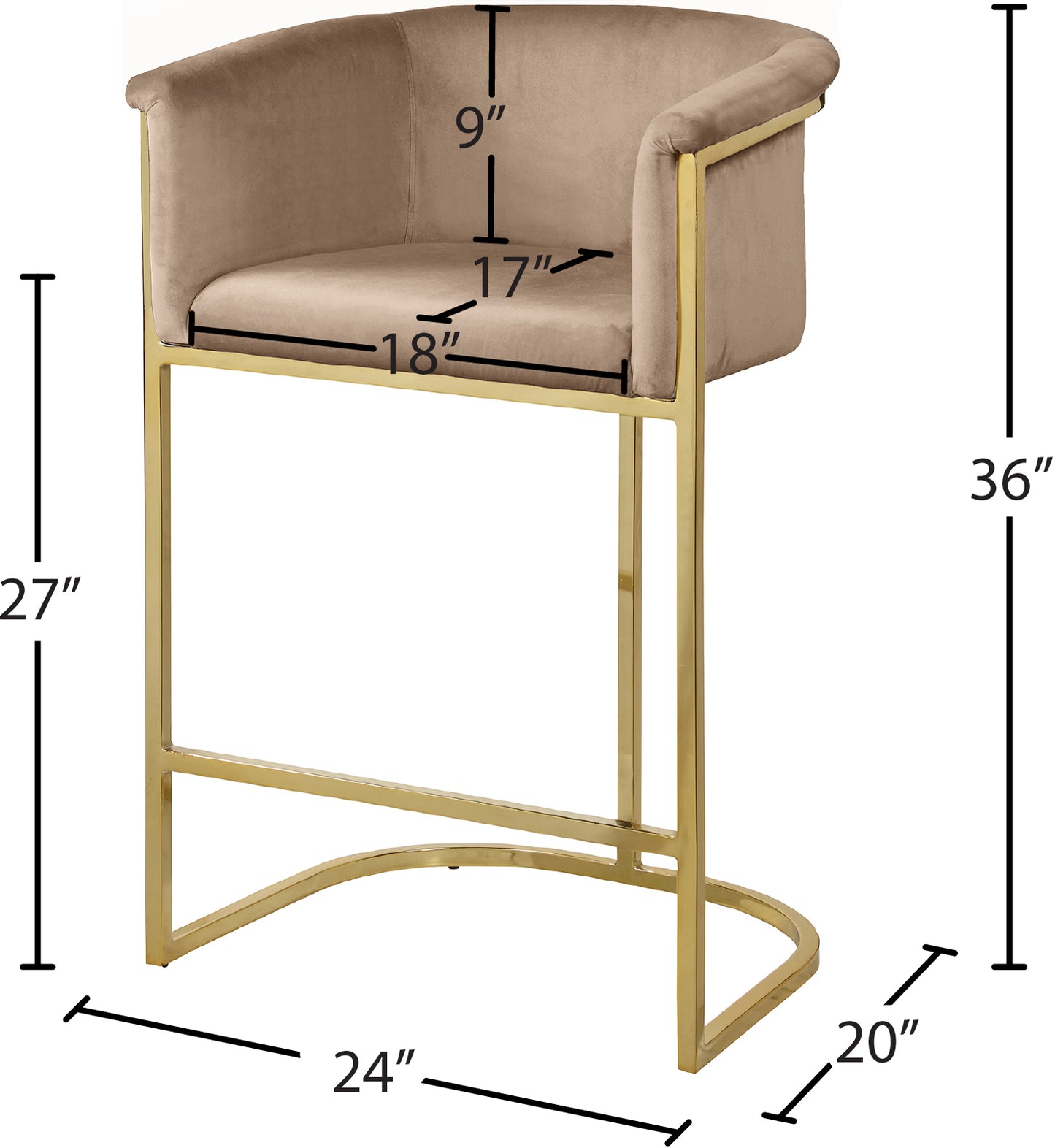 woodloch beige velvet stool c