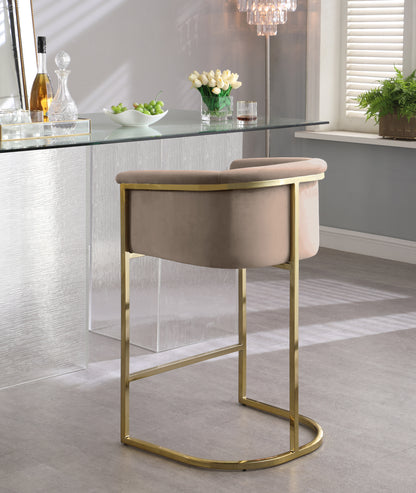 Woodloch Beige Velvet Stool C