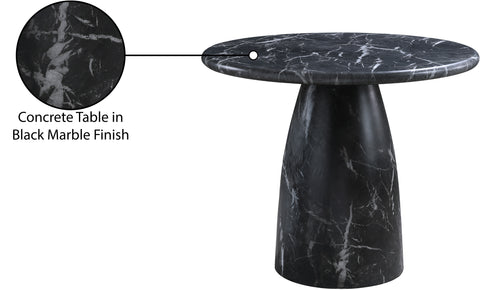 Linden 36" Black Marble Finish Concrete Indoor / Outdoor Dining Table, 1 Piece