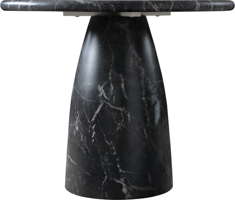 Linden 36" Black Marble Finish Concrete Indoor / Outdoor Dining Table, 1 Piece