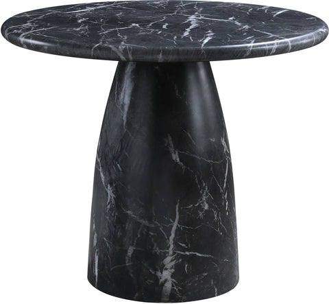 Linden 36" Black Marble Finish Concrete Indoor / Outdoor Dining Table, 1 Piece