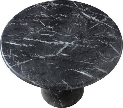 Linden 36" Black Marble Finish Concrete Indoor / Outdoor Dining Table, 1 Piece