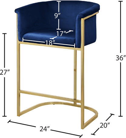 Woodloch Navy Velvet Stool C