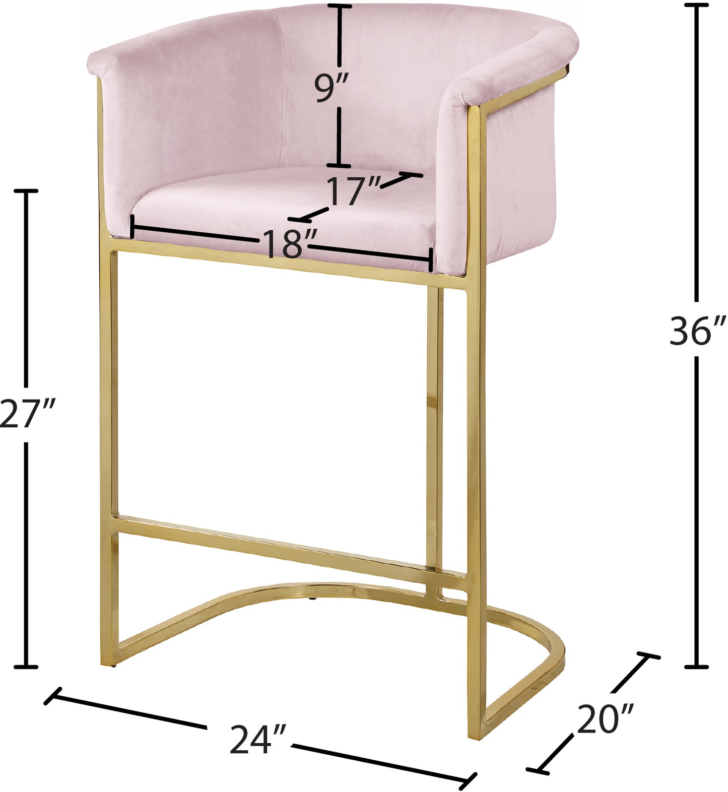 woodloch pink velvet stool c