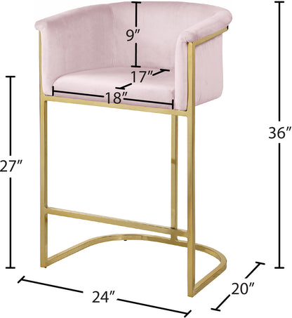 Woodloch Pink Velvet Stool C