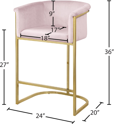 Woodloch Pink Velvet Stool C