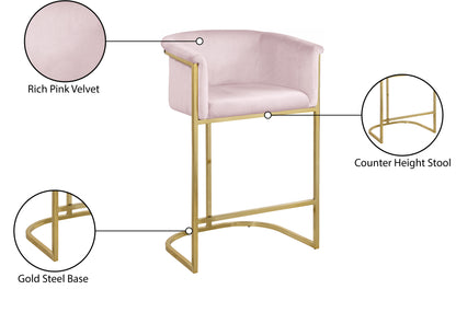 Woodloch Pink Velvet Stool C