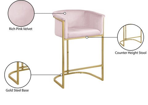 Woodloch Pink Velvet Stool C