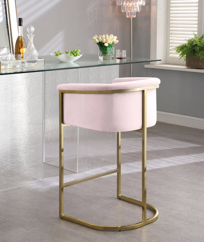 Woodloch Pink Velvet Stool C