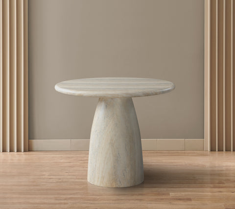 Linden 36" Natural Travertine Finish Concrete Indoor / Outdoor Dining Table, 1 Piece