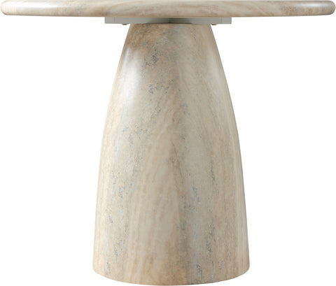 Linden 36" Natural Travertine Finish Concrete Indoor / Outdoor Dining Table, 1 Piece