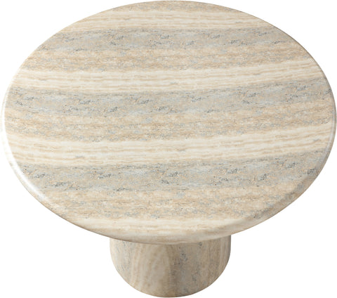 Linden 36" Natural Travertine Finish Concrete Indoor / Outdoor Dining Table, 1 Piece