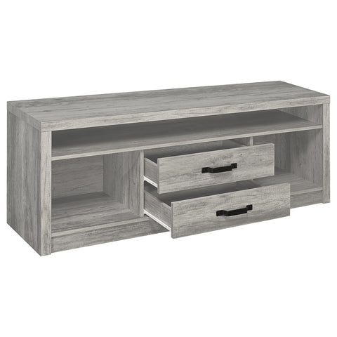 Oswego 3-piece 59" TV Entertainment Center Grey DriftwoodGrey Driftwood