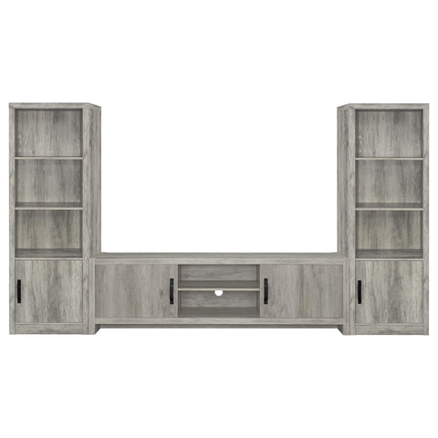 Nala 3-Piece TV Entertainment Center Fits 75-Inch TVs Grey Driftwood
