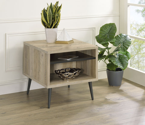 Mattison Square Engineered Wood Side End Table Antique PineDistressed Pine