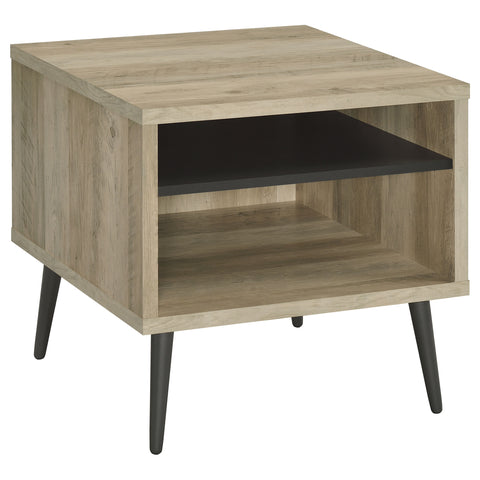 Mattison Square Engineered Wood Side End Table Antique PineDistressed Pine