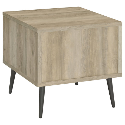 Mattison Square Engineered Wood Side End Table Antique PineDistressed Pine