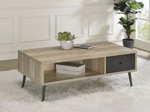 Mattison 1-drawer Engineered Wood Coffee Table Antique PineDistressed Pine
