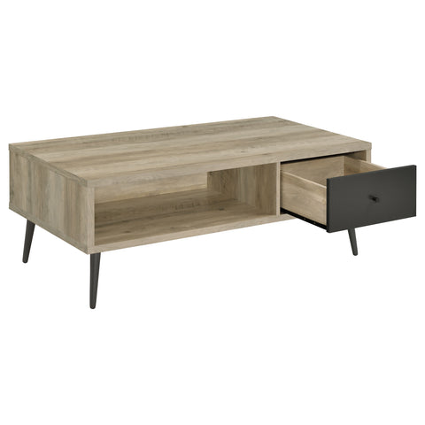 Mattison 1-drawer Engineered Wood Coffee Table Antique PineDistressed Pine