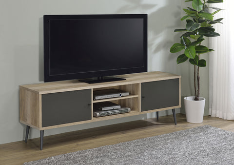 Connie 2-door Engineered Wood 71" TV Stand Distressed PineDistressed Pine