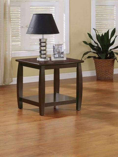 Mockern 1-shelf Square Wood End Table EspressoCappuccino