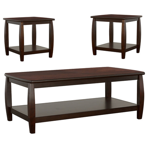 Mockern 3-piece Rectangular Wood Coffee Table Set EspressoCappuccino