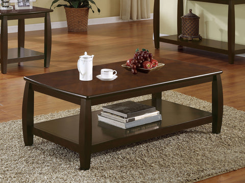 Mockern 1-shelf Rectangular Wood Coffee Table EspressoCappuccino