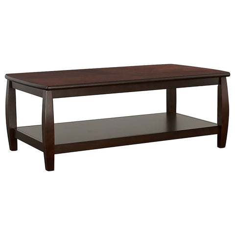 Mockern 1-shelf Rectangular Wood Coffee Table EspressoCappuccino