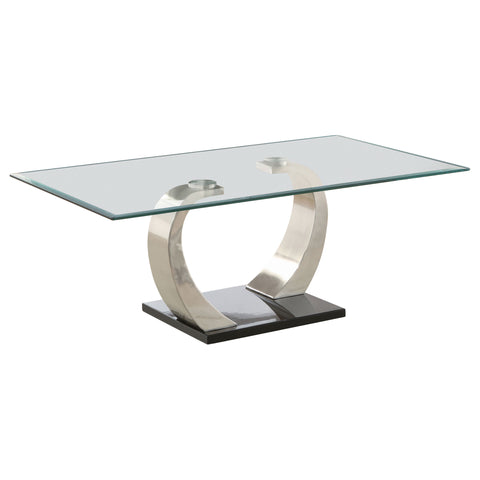 Wiley 2-piece Coffee and End Table Set Satin Silver