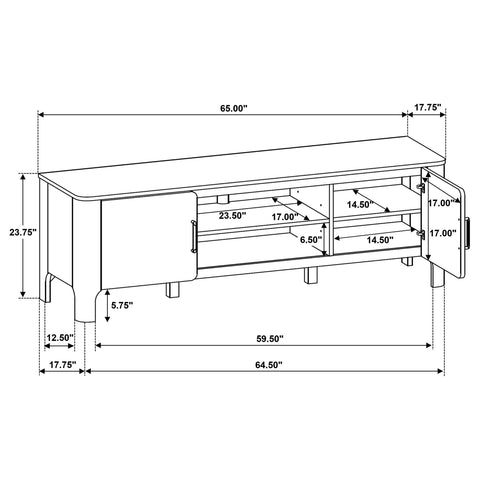 Delsea 65-inch 2-door Wood TV Stand Media Console Light Oak