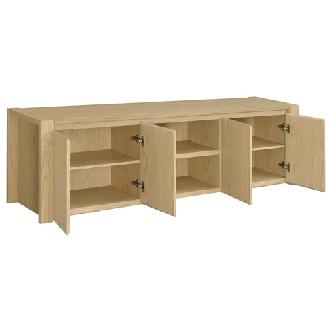 Blaire 78-inch 4-door TV Stand Media Console Light Oak