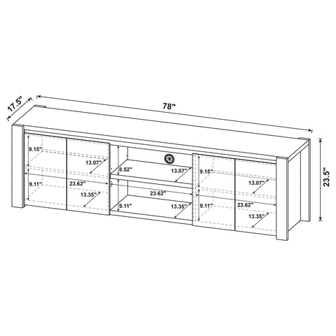 Blaire 78-inch 4-door TV Stand Media Console Light Oak
