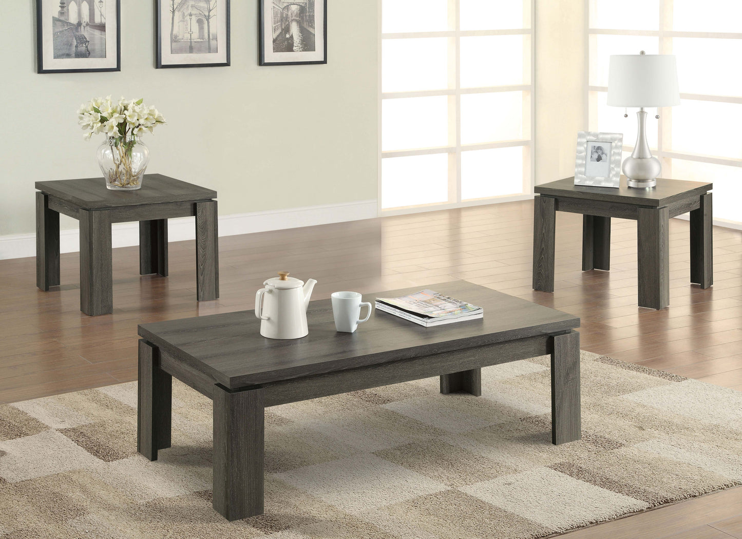 3 pc coffee table set