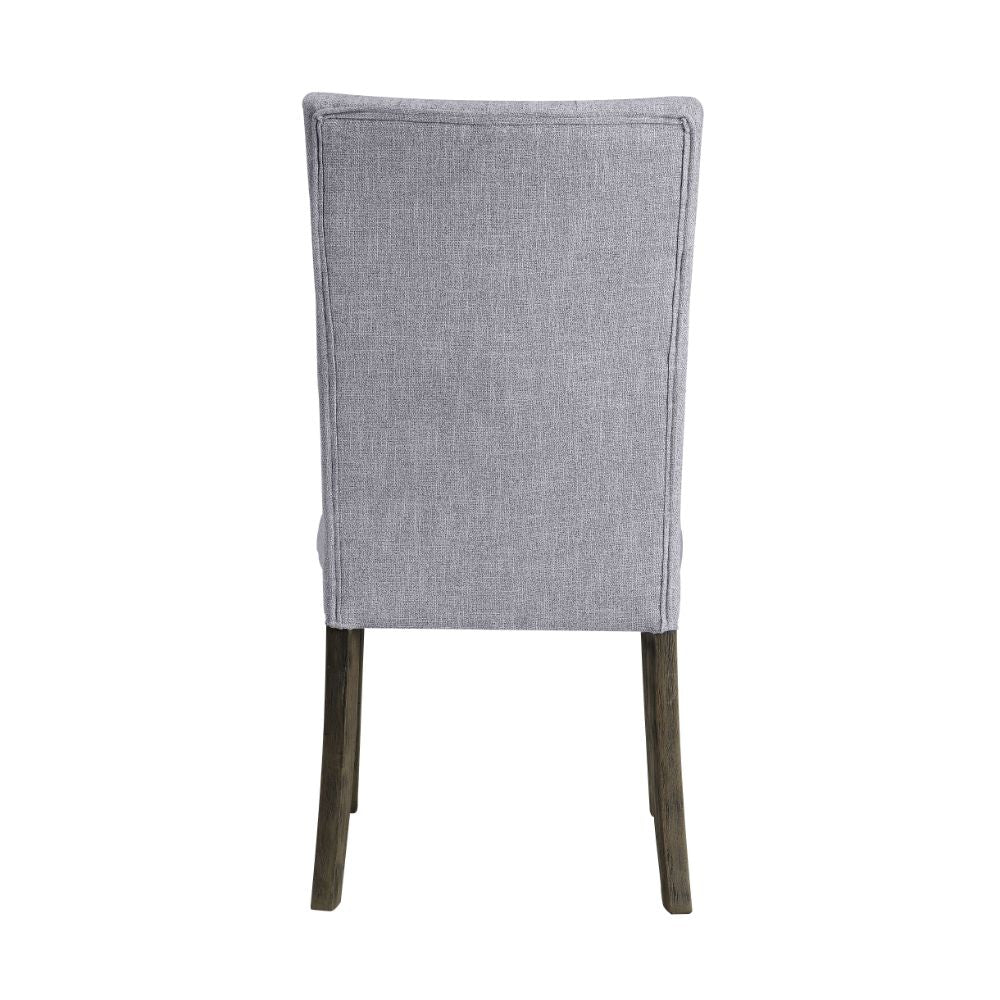 ferla side chair (set-2), gray linen & gray oak finish