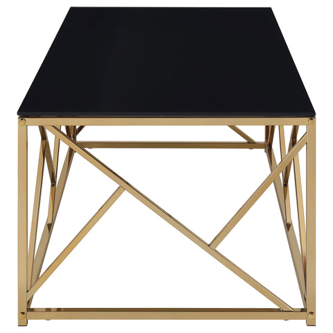 Evelyn Contemporary 3-Piece Tempered Glass Coffee Table Set Gold