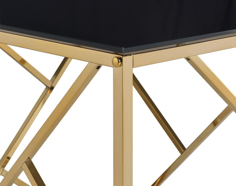 Evelyn Contemporary 3-Piece Tempered Glass Coffee Table Set Gold