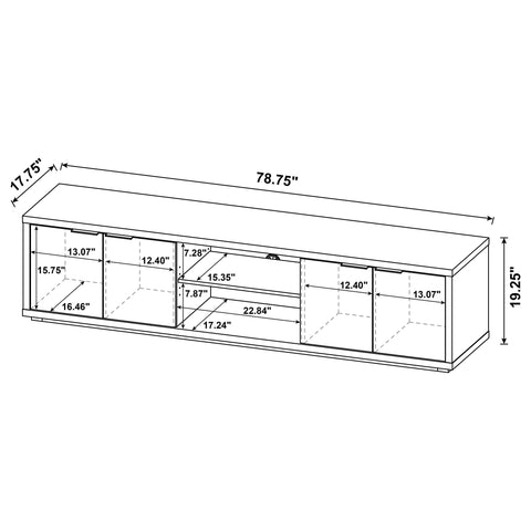 Baldacci 4-Door TV Stand for TVs up to 85 Inches Latte