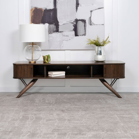 Dorian Wood 71" TV Stand with Sliding Doors WalnutWalnut