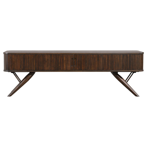Dorian Wood 71" TV Stand with Sliding Doors WalnutWalnut