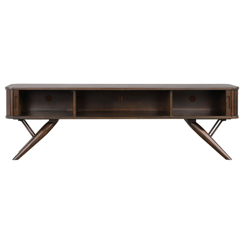 Dorian Wood 71" TV Stand with Sliding Doors WalnutWalnut