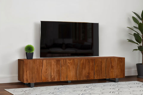 Pino 86-inch Wood TV Stand Media Console Mango Brown
