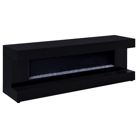 Centergrove TV Stand Fireplace Console Bluetooth Speaker Black High Gloss