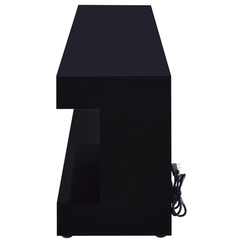 Centergrove TV Stand Fireplace Console Bluetooth Speaker Black High Gloss