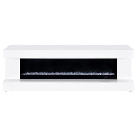 Centergrove TV Stand Fireplace Console Bluetooth Speaker White High Gloss