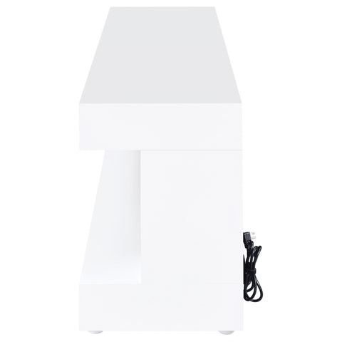 Centergrove TV Stand Fireplace Console Bluetooth Speaker White High Gloss