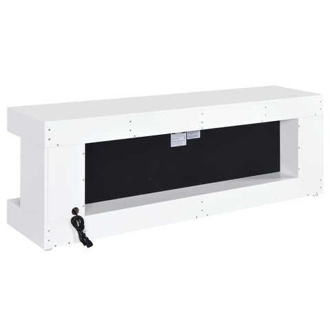 Centergrove TV Stand Fireplace Console Bluetooth Speaker White High Gloss