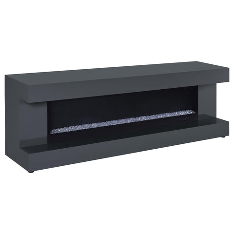 Centergrove TV Stand Fireplace Console Bluetooth Speaker Grey High Gloss